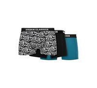 Urban Classics Organic Boxer Shorts 3-Pack Intimo, Dettaglio AOP/Black/Jasper, S Uomo
