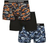 Urban Classics Boxershort Boxer 3-Pack Blu Camouflage/Arancione Camouflage/Nero S Blu