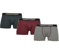 Urban Classics Boxershort Boxer 3-Pack Btlgrn/Dblu+Brgd/Dblu+White/Nero L Multicolore