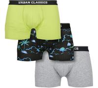 Urban Classics Boxershort Boxer 3-Pack Island Aop/Lime/Grigio L Blu