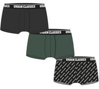 Urban Classics Boxershort Boxer 3-Pack Verde scuro/Nero/Branded Aop 3XL Verde