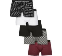 Urban Classics Boxershort Boxer 5-Pack Brgd/Dblu+White/Black+White+Logo+Black XXL Multicolore