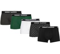 Urban Classics Boxershort Boxer 5-Pack White+Dgrn+Char.+Logo Aop+Nero L Bianco