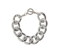 Urban Classics Bracciale unisex per uomini e donne Flashy Chain Bracelet, gioiello alla moda con maglie a maglia barbazzale, argento, taglie S/M e L/XL, L/XL, Metallo, Senza Gemme