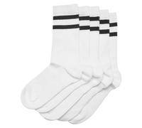 Urban Classics Calzini a doppia riga confezione da 5 pezzi TB6801 Einheitsgröße Bianco