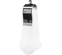 Urban Classics Calzini No Show Socks 5-Pack White EUR 48 Bianco