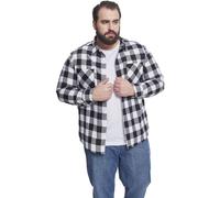 URBAN CLASSICS Camicia in Flanella a Maniche Lunghe da Uomo, Camicia Casual Lunga con Bottoni per Uomo, Vestibilità Regolare, Cotone Flanella, Colore: Nero/Bianco, Taglia: XL