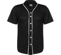 URBAN CLASSICS Giacca Uomo Baseball Estiva, Cassacca da Baseball Traspirante, Giacca Sportiva con Bottoni a Pressione, Colore nero/bianco, Taglia XL