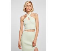 Urban Classics Camicia da donna Camicia da donna a costine Knit Top incrociato portacollo Lightmint XL Verde