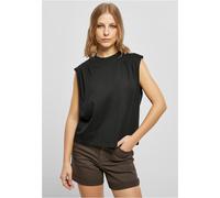 Urban Classics Camicia da donna Camicia da donna organica pesante a pieghe Top a spalla nero 5XL Nero