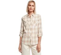 Urban Classics Camicia da Donna in Flanella a Quadretti, Sabbia Bianca/Tortora Chiaro, Large
