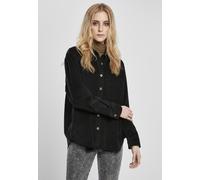 Urban Classics Camicia femminile Camicia da donna in velluto a coste Oversized Shirt Nero L Nero