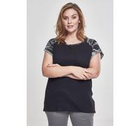 Urban Classics Camicia femminile Donna Contrast Raglan Tee Nero/Darkcamouflage XL Nero