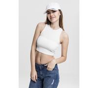 Urban Classics Camicia femminile Donna Cropped Rib Top White S Bianco