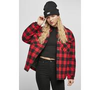 Urban Classics Camicia femminile Donna Flanella imbottita Overshirt Nero/Rosso 4XL Nero