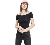Urban Classics Camicia femminile Donna Off Shoulder Rib Tee Nero XL Nero