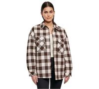 Urban Classics Camicia Giacca Flanella Oversize Donna, Pink/Brown, XL