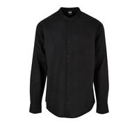 Urban Classics Cotton Linen Stand Up Collar Shirt Camicia, Nero, XXXXL Uomo