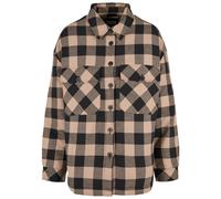 Urban Classics Camicia da donna in flanella imbottita OversNero/Taupe morbido S Nero