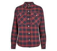 Urban Classics Camicia Oversize da Donna, Blu Notte di Mezzanotte/Rosso, M Große Größen Extra Tall
