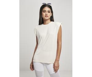 Urban Classics Canotta da donna Canotta da donna Modal imbottita a spallaitesand S Bianco