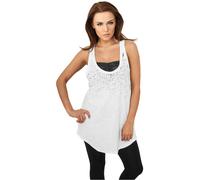 Urban Classics Canotta donna Donna Long Leo Print Loose Tank White/Black XS Bianco