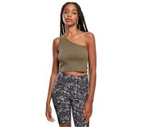 Urban Classics Ladies Cropped Asymmetric Top Canotta Sportiva, Cachi, 5XL Donna