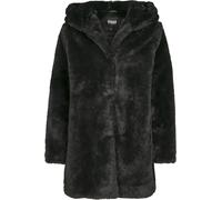 Urban Classics Cappotto per bambini Ragazze con cappuccio Teddy Coat Nero 110/116 Nero