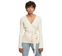 Urban Classics Cardigan da donna Cardigan da donna a coste Knit Cardigan avvolto Whitesand M Beige