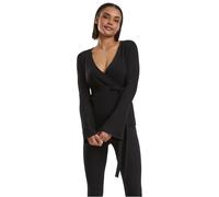 Urban Classics Cardigan da donna Rib Knit Wrapped a costine Nero L