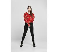 Urban Classics Cardigan da donna Cardigan corto da donna Oversized Christmas Cardigan Red/Gold 5XL Rosso