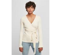 Urban Classics Cardigan da donna Cardigan da donna a coste Knit Cardigan avvolto Whitesand 5XL Beige