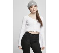 Urban Classics Ladies Cropped Rib Cardigan Maglia di Tuta, Bianco, S Donna