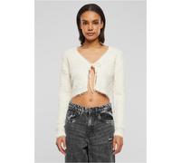 Urban Classics Cardigan da donna con cravatta e piume M Bianco