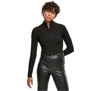 Urban Classics Cardigan da Donna Cropped Rib Knit con Cerniera Sweater, Nero, XS