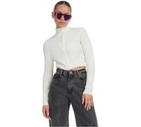 Urban Classics Cardigan da Donna Cropped Rib Knit con Cerniera Sweater, Sabbia, XS