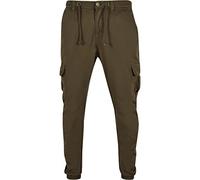 URBAN CLASSICS Pantaloni Cargo Uomo in Stile Militare, Pantaloni Slim Fit, Polsini alle Caviglie, Colore: Verde oliva, Taglia: L