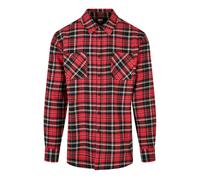 Urban Classics Checked Roots Shirt Camicia, Rosso-Red/Black/White, L Uomo