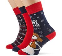 Urban Classics Christmas Socks Weihnachts-strümpfe Set Ice Cowboy 3er Pack Calze, Multicolore (Multicolor 01667), 35/38 (Taglia Unica: 35-38) Uomo