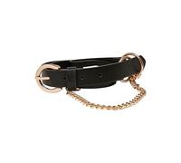 URBAN CLASSICS Cintura Donna con Fibbia e Catena d´orata, Cintura in Pelle Sintetica, Colore Nero e Oro, Lunghezza 105 cm oder 125 cm