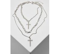 Urban Classics Collana a catena con croce stratificata Argento argento