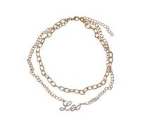 URBAN CLASSICS Collana Donna Strass con Lettere Segno Zodiacale, Doppia Collana Zodiaco in Metallo e Pendente con Brillantini, in 12 Varianti, Taglia Unica 38 cm