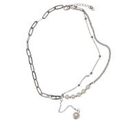 Urban Classics Collana 'Jupiter Pearl' argento / bianco perla Donna Urban Classics One Size