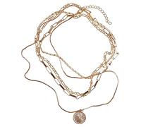 Urban Classics Collana unisex Coin Layering Necklace Gold Taglia unica