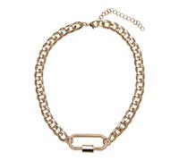Urban Classics Collana Uomo Donna, Girocollo con Maglie Piatte Grosse si Adatta al Collo, Oro o Argento, Lunghezza Catena Regolabile 38 cm