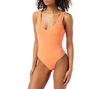 Urban Classics Costume da Bagno da Donna a Gamba Alta Increspato Intero, Papaya, XS
