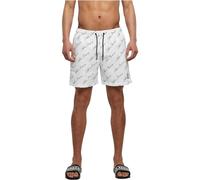Urban Classics Costume da Bagno da Uomo Pattern Swim Shorts, Costume da Bagno da Uomo con Motivo, Disponibile in Diverse Varianti di Colore, Taglie XS-6XL, Logo Whitescript, S