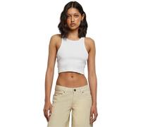 Urban Classics Cropped Rib Top, White, XS Donna