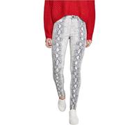 Urban Classics Pantaloni da donna Pantaloni skinny in twill stretch da donna con animaliite serpente 28 Bianco