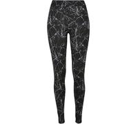 Urban Classics Leggings Donna Soft AOP – Nero – XS – 92% Poliestere, 8% elasthane